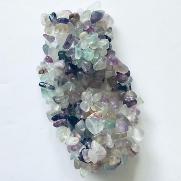 Multi Colored Semi Precious Stones Stretchy Bracelet - Picture 3 of 4